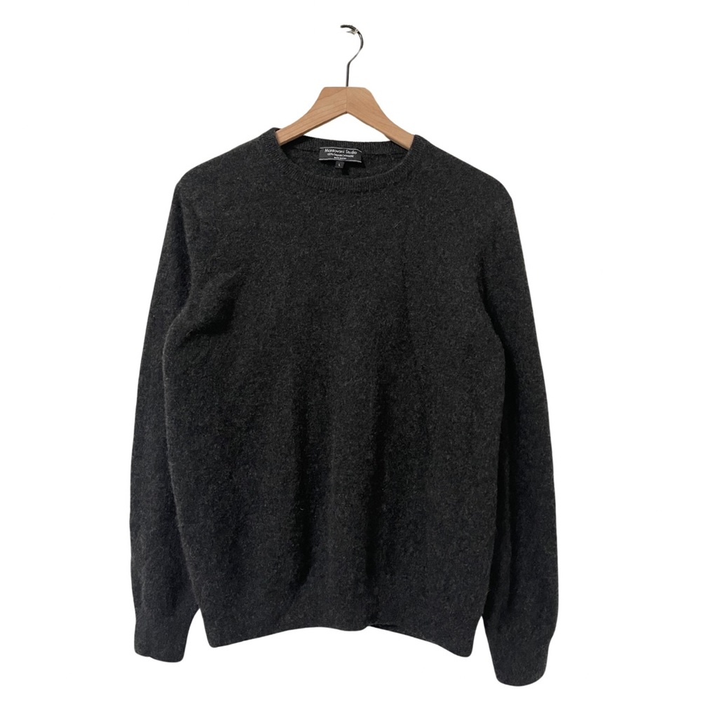 Mantovani Studio Italian Cashmere Luxurious Charcoal Gray Sweater Size Large